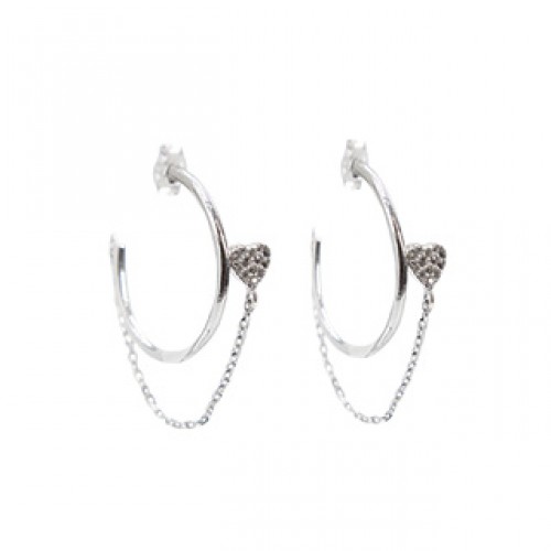 Silver and cz earrings, SIM30-6